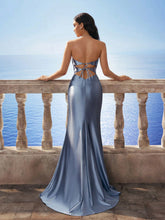 Glamorous Off-Shoulder Sexy High Slit Mermaid Bridesmaid Formal Dress